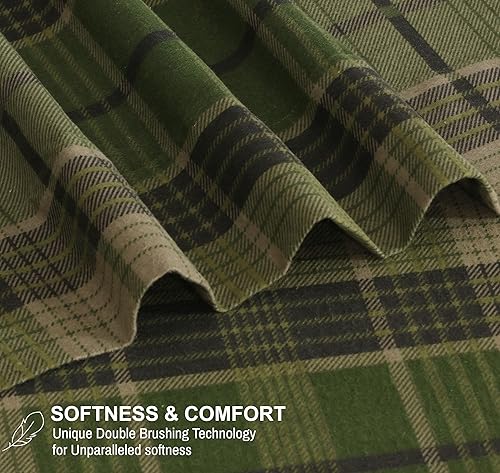 Vista 337 de RUVANTI Sábanas de franela 100% algodón King 4 piezas Celestial Stag Ciervo celestial