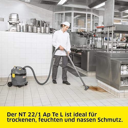 KÄRCHER Aspirateur Eau et poussières NT 22/1 AP Te L, Max. 1300 W, Filtre Cartridge PES, réservoir : 22 l, coude, suceur pour sols (300 mm), buse de Fentes, Prise pour Outils électroportatifs - 2