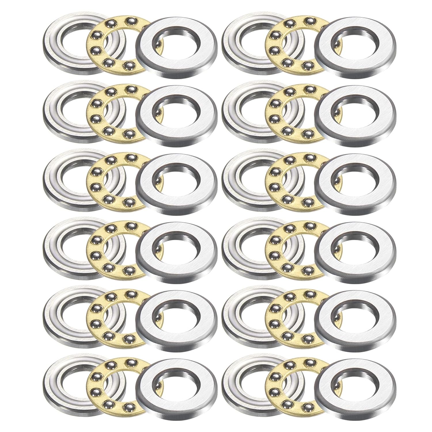 uxcell 12pcs F5-10M Thrust Ball Bearings, 5mm x 10mm x 4mm Miniature Thrust Bearing with Washers Chrome Steel Single Direction for Conveyor Systems Machine Tools