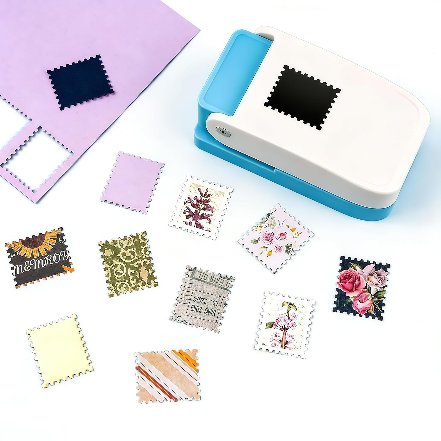 Stamp Shape Paper Punch, Lever Paper Punches, 1x0.8 Inch Postage Stamp Punch for Scrapbooking, DIY Card Making, Arts and Crafts