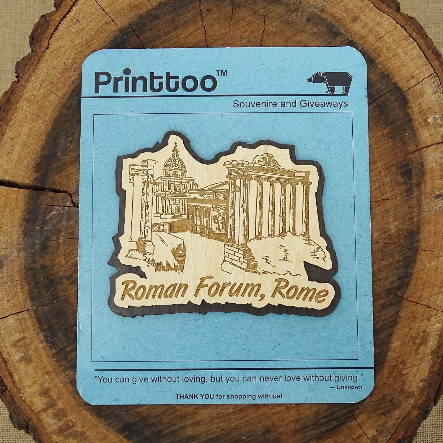 Printtoo Souvenir Gift Collectibles Roman Forum Rome Engraved Wooden Fridge Magnet image 4