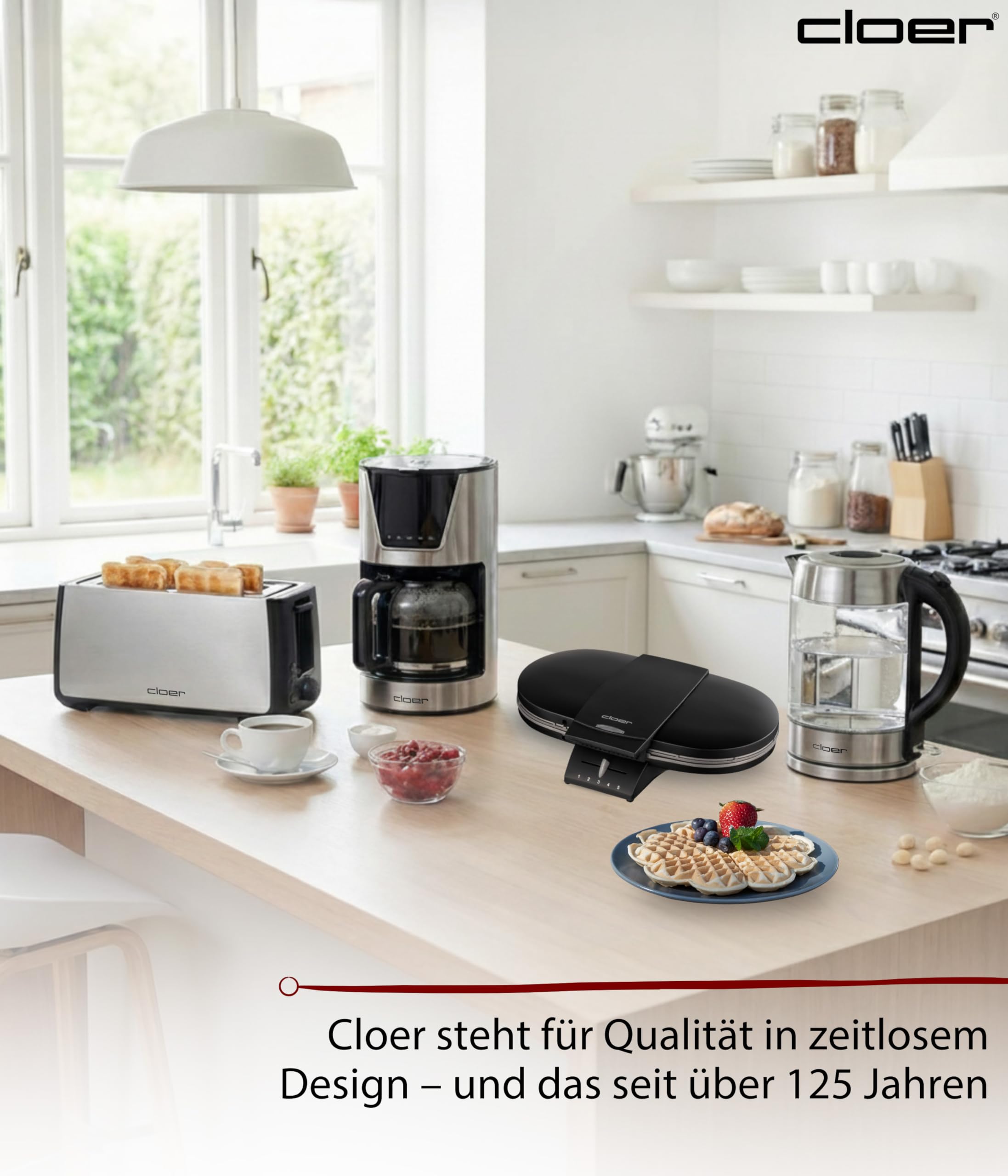 Cloer 1320 Doppelwaffeleisen für zwei klassische Waffeln – Bild 7