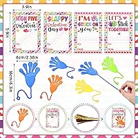 Vista 2 de Zonon 36 tarjetas de San Valentín para niños, manos pegajosas, tarjetas de intercambio de San Valentín, tarjetas de felicitación elásticas de San