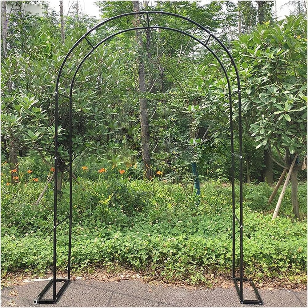 Black Metal Garden Arch, Garden Arbor for Climbing Plants, Wide 1.2M 1.4M 1.8M 2.4M 3M, Roses Archway for Outdoor Wedding Party, Easy to Assemble,White,W1.8M*H2.2M