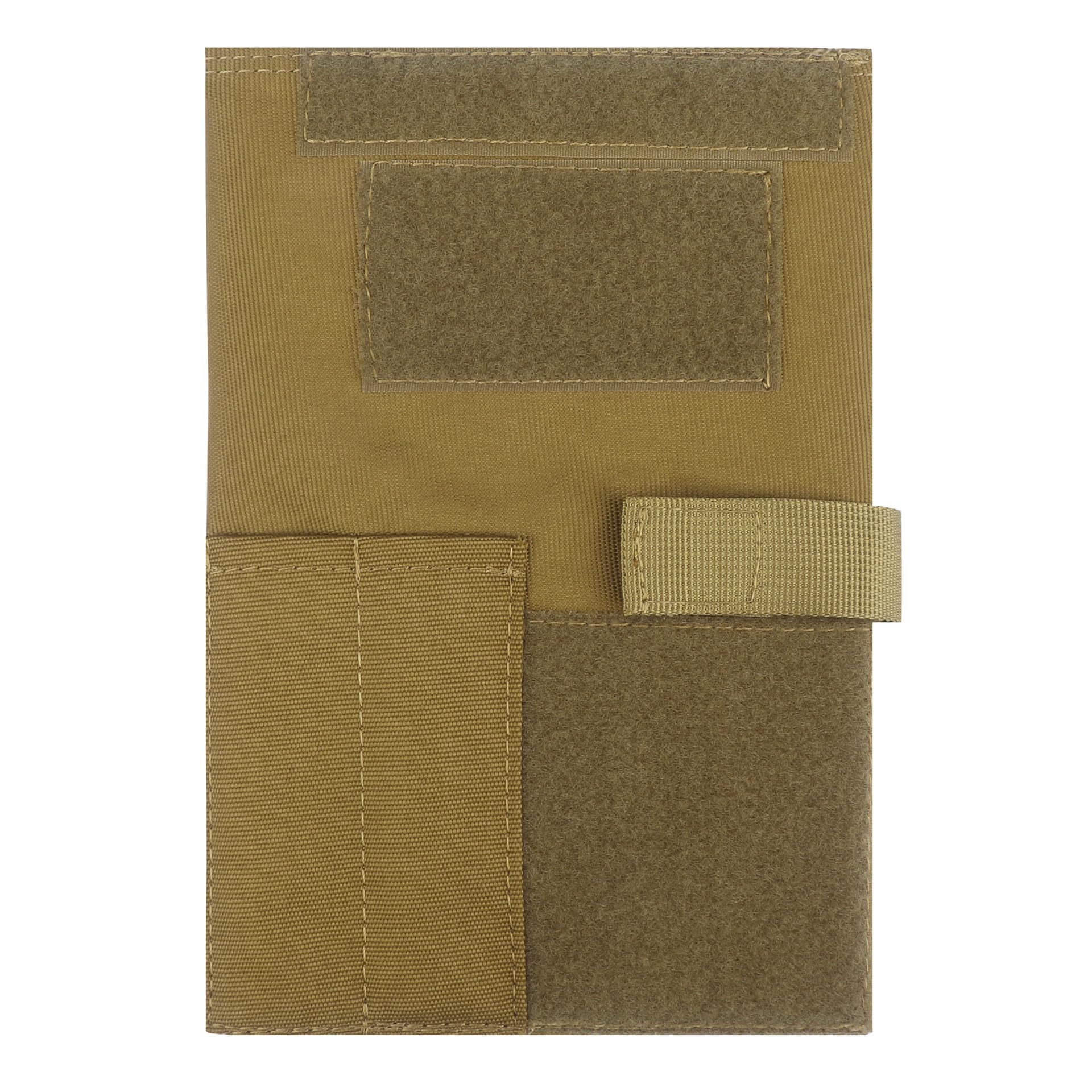 Gexgune 5.5x8 inch Military Tactical Notebook Cover - Durable Oxford Fabric with MOLLE/Patch Panel, Card Pockets & Pen Holder | Fits Field Notes (Khaki)