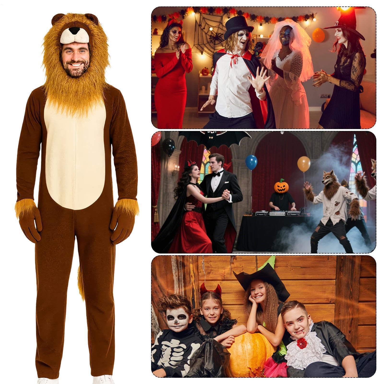 Kostium Lwa Męski Realistyczny Zwierzęcy Onesie