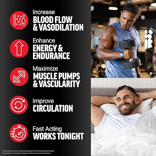 Miniatura 2 de FORCE FACTOR Potenciador de óxido nítrico, fórmula de acción rápida con L-arginina, aumenta los niveles de óxido nítrico, maximiza las bombas