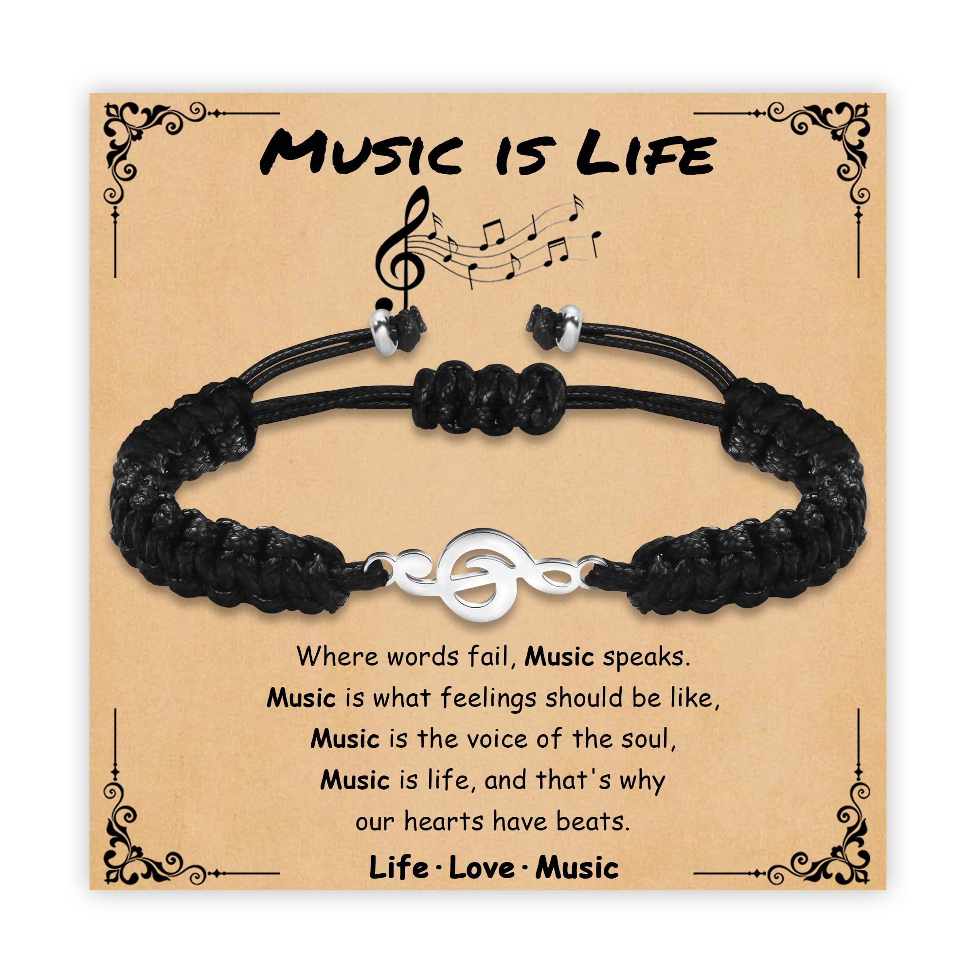 SmileBelle Music Gifts for Women and Men, Music Guitar Gifts Teacher Appreciation Bracelet as Marching Band Jewelry Concert Essentials for Choir Student Musical Lovers