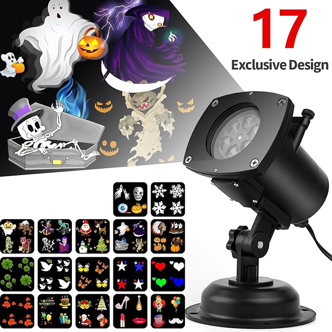Halloween Projektor Licht - 16 Gruselige Muster Für Partys
