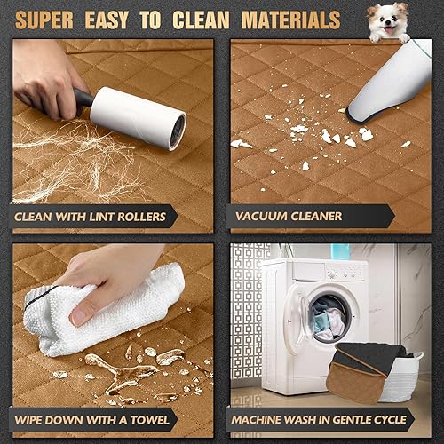 Miniatura 6 de KNODEL - Funda de asiento trasero 100 % impermeable para mascotas, hamaca, alta resistencia a los arañazos, con solapas laterales y cierre, para