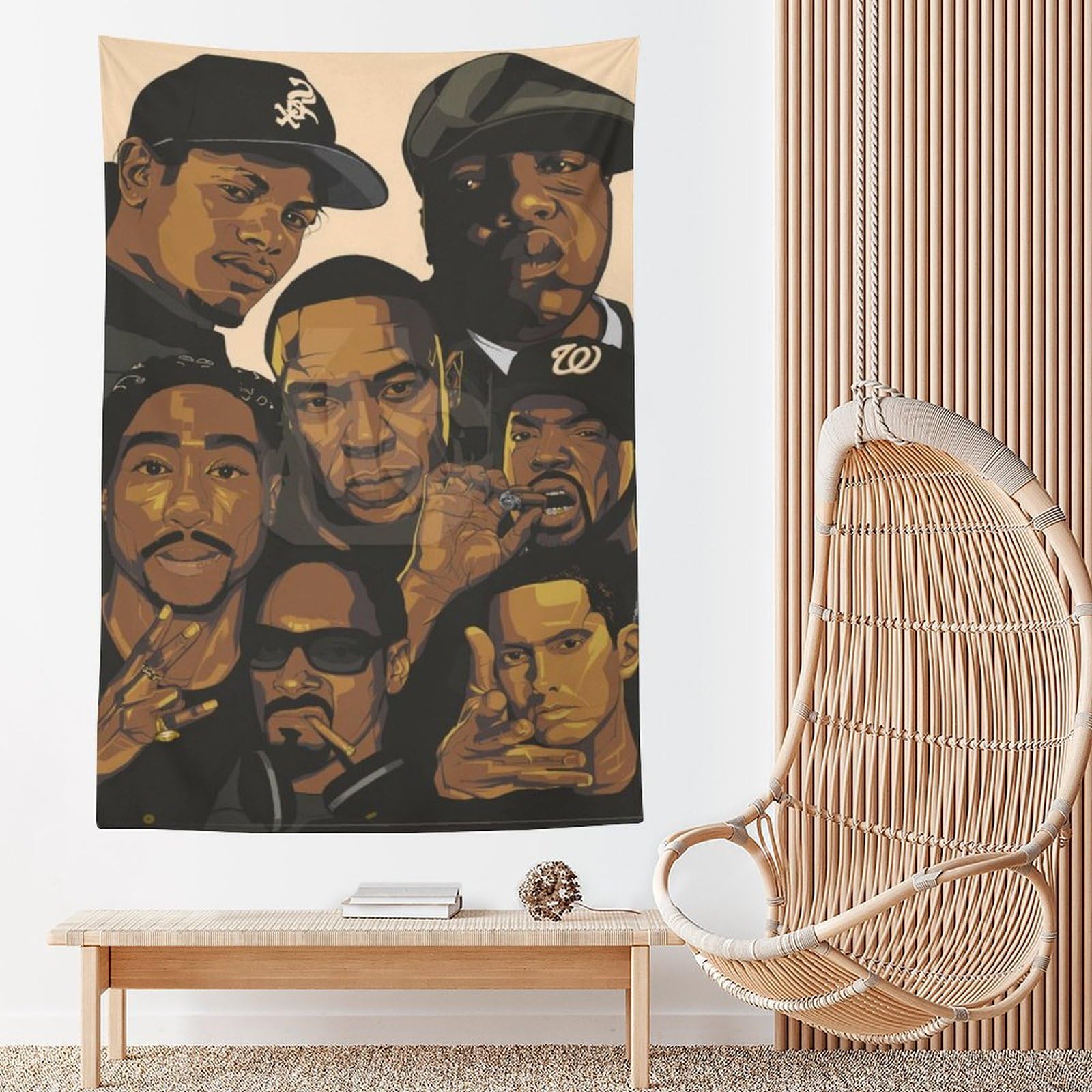 Poster con stampa artistica da parete, motivo: cantante rap, hip hop, tutte le stelle, 152,4 x 228,6 cm