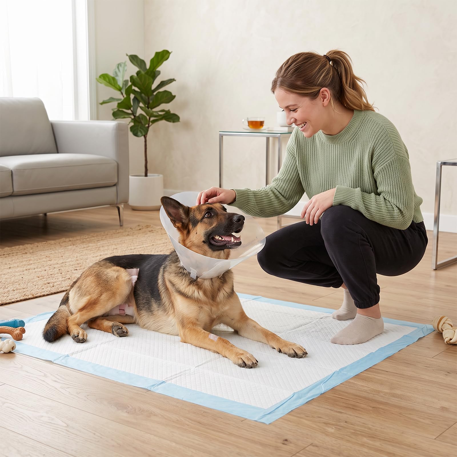 Ownpets Tapis de dressage pour chien, 90 x 80 cm, lot de 40 tapis anti-fuite à 6 couches avec surface à séchage rapide pour animaux domestiques, chiots, adultes, chiens malades et vieillissants