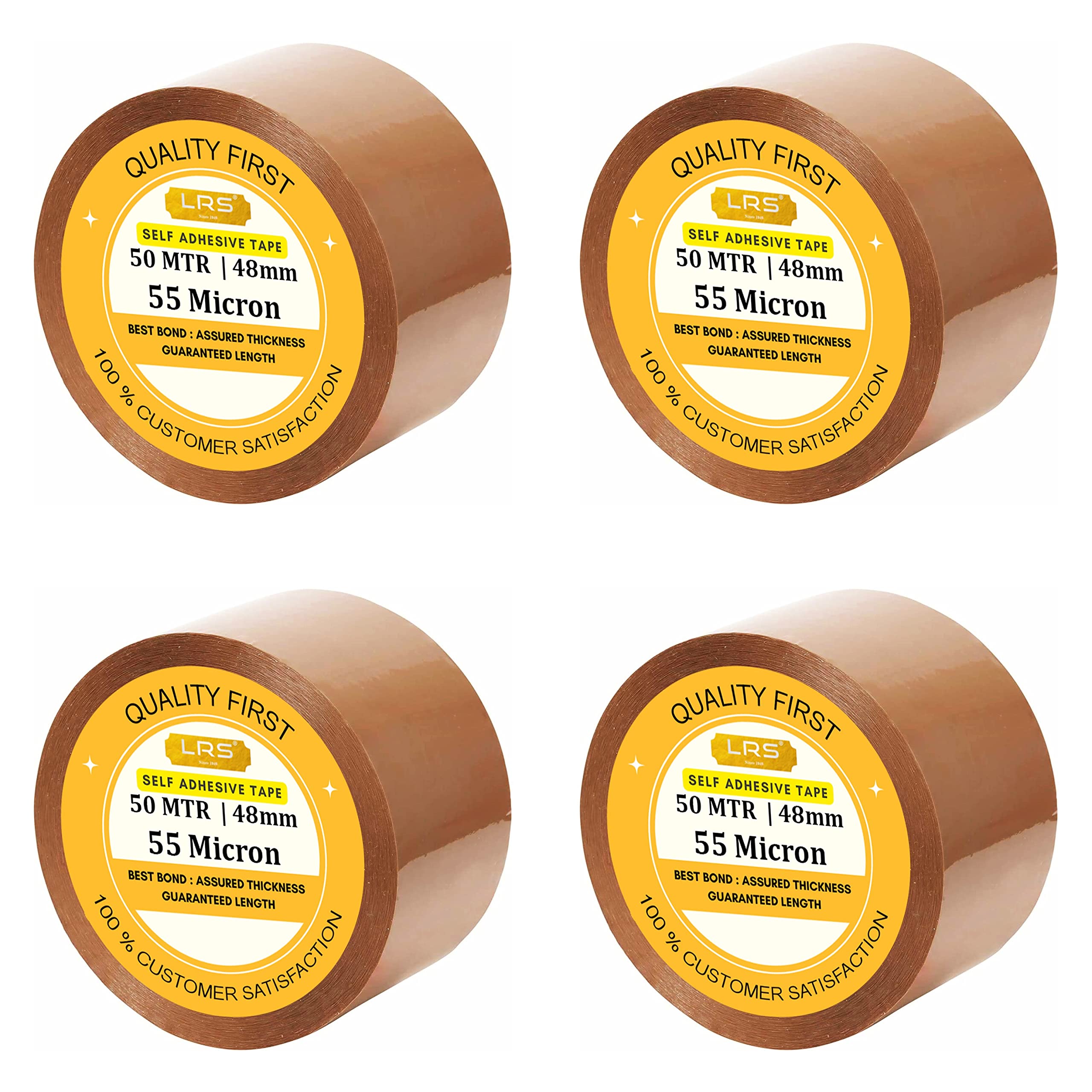 LRS 2 Inch 50 Meters, Pack of 4, Thick 55 Microns Brown BOPP Tape Self Adhesive High-Strength Packing Tape Rolls, Packaging Tape | Brown Cello Tape | Industrial Tape for Home, Office use & Box Packing (B0BLMMC6T1) Amazon Price History, Amazon Price Tracker