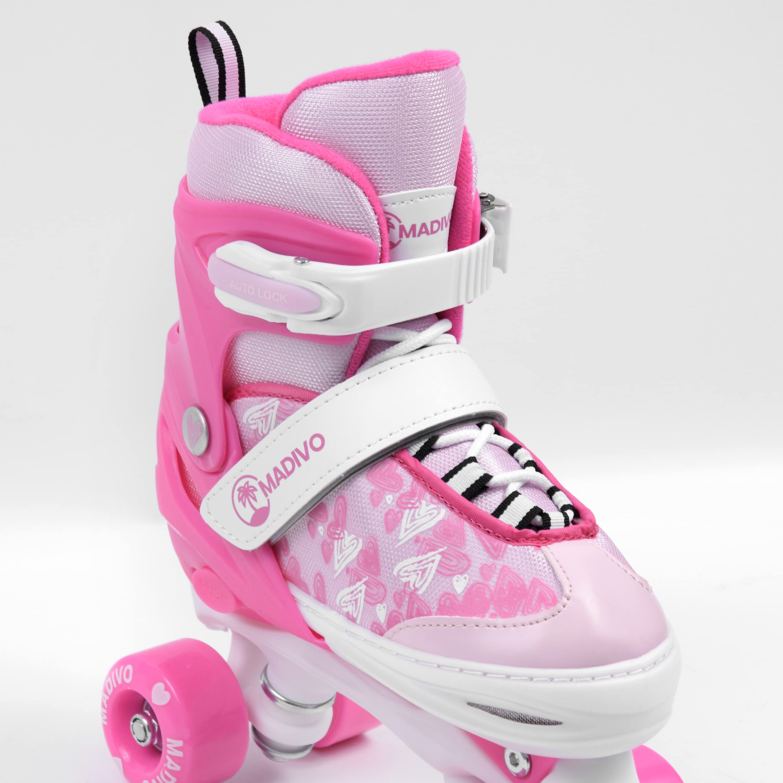MADIVO Tropic Patins à roulettes réglables pour Enfant | Idéal pour Filles et Femmes | Patins à roulettes réglables | Blanc/Bleu | Tailles : 30-33, 34-37