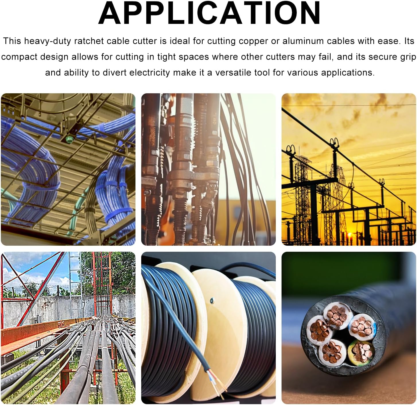 Knoweasy 325AN Upgraded Cable Cutter and Ratchet Wire Cutter Works for Aluminum and Multi-core Cables up to 240mm²