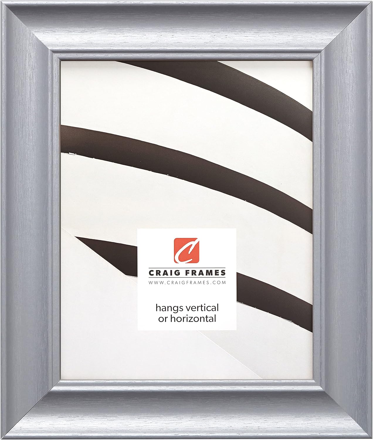 Craig Frames Vintage Revival, Brushed Silver Picture Frame, 14 x 18 Inch