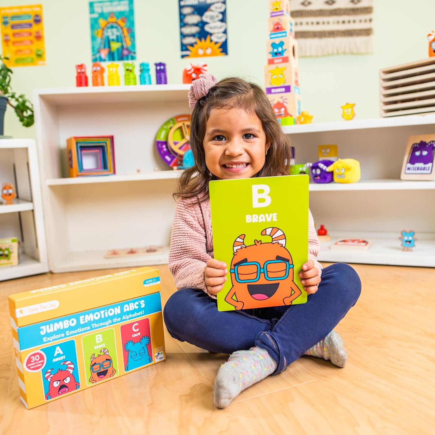 Open The Joy Jumbo ABC Emotion Cards – Emotional Learning Flashcards for Kids | Identify & Express Feelings A–Z | Preschool SEL Tool for Ages 3+