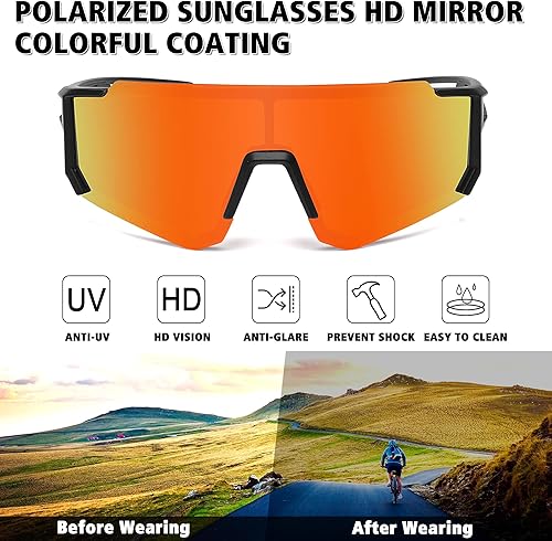 Miniatura 182 de STORYCOAST Lentes de sol deportivos polarizados para hombres y mujeres, para conducir, pesca, ciclismo, bicicleta de montaña, protección UV400