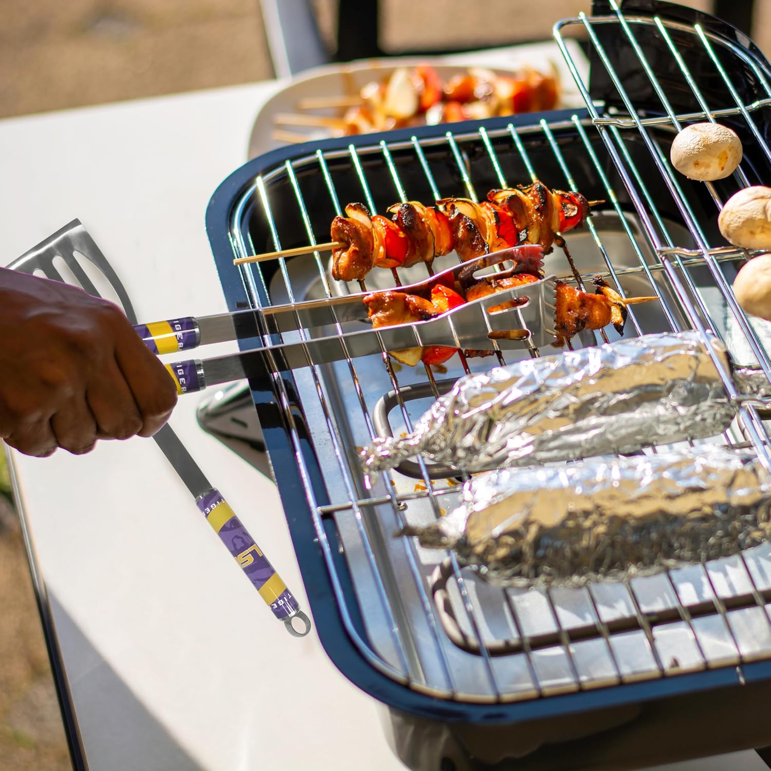NCAA LSU Tigers Steel BBQ Tool Set (2 Piece)