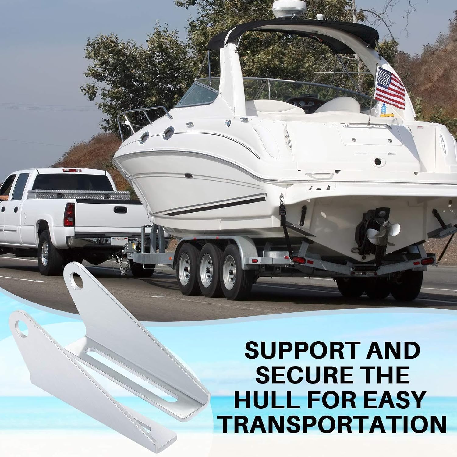 Frienda 2 Pcs Keel Roller Bracket Galvanized Boat Trailer Roller Holder Keel Holder Split Brackets Accessories for Boat Easy Water Launch