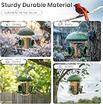 LONA Bird Feeders for Outdoors Hanging – 3 Separate Compartments, 3 Feeding Ports, Weatherproof Dome & 3 Ways to Hang, Large Capacity for Cardinals/Finches (Green