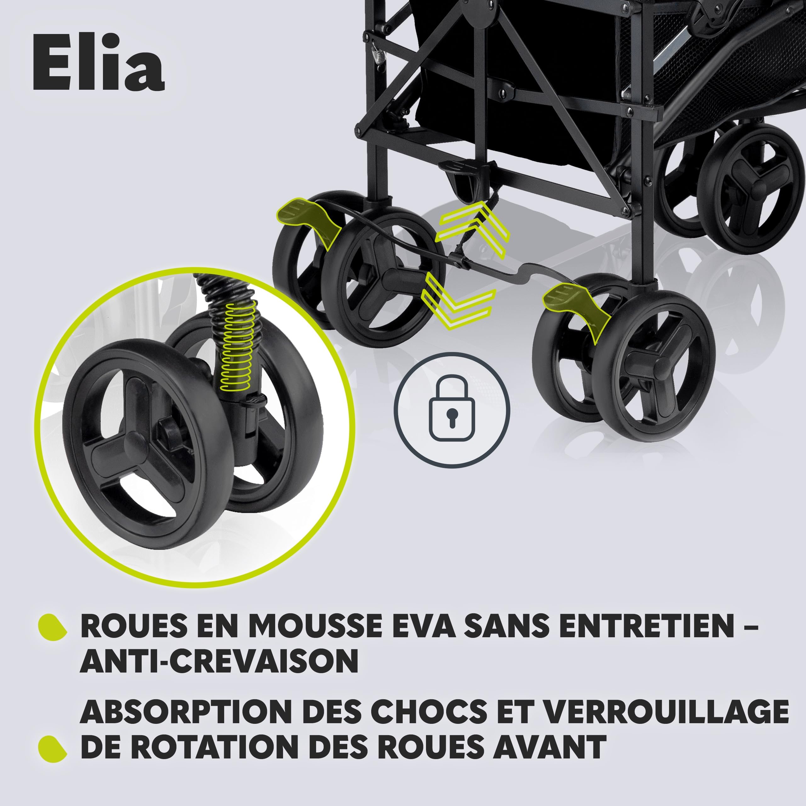 LIONELO Elia poussette canne à 15 kg, réglage du dossier jusqu’à la position couchée, grand panier, système de pliage rapide, moustiquaire
