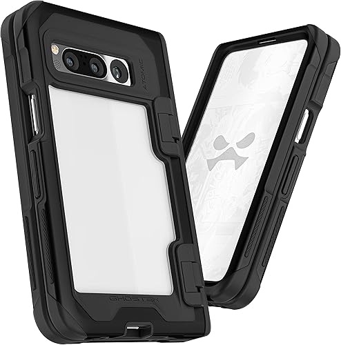 Miniatura 2 de Ghostek ATOMIC - Funda delgada para Google Pixel Fold transparente con parachoques de metal de aluminio, protección completa de bisagra, resistente,