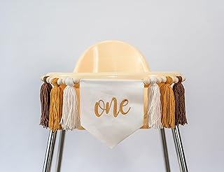 Boho Sun Tassel Garland - Sun Highchair Banner,1st Birthday High Chair Banner, Boho Garland with Wood Beaad, Yarn Garland, Neutral Decorations, Sun Highchair Garland (Sun Brown)