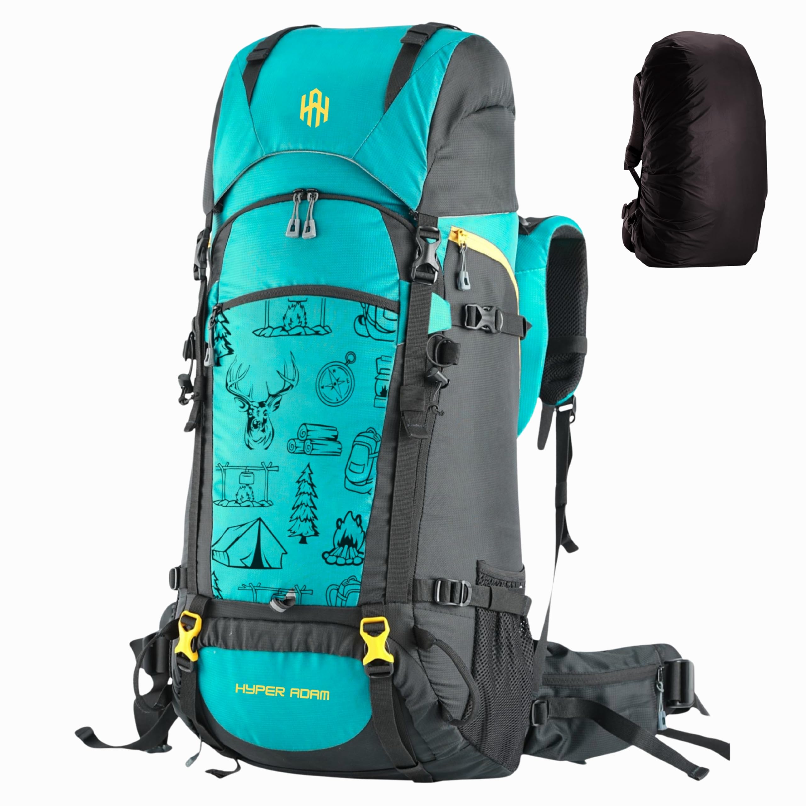 hyper adam 80L Travel Backpack Camping Hiking Rucksack Trekking Bag for Men & Women with Water Proof Rain Cover/Shoe Compartment-picture-42