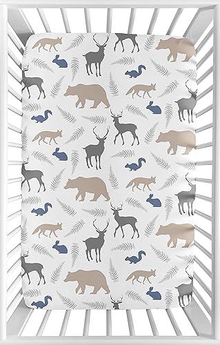 Miniatura 15 de Sábana bajera ajustable para cuna de aventura al aire libre, ropa de cama para bebés/niños pequeños, estampado de animales de zorro, oso