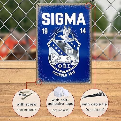 Miniatura 8 de Sigma Phi Beta Fraternity - Letrero de metal de aluminio para jardín, patio, porche, dormitorio del hogar, decoración de cocina, 8 x 12 pulgadas,