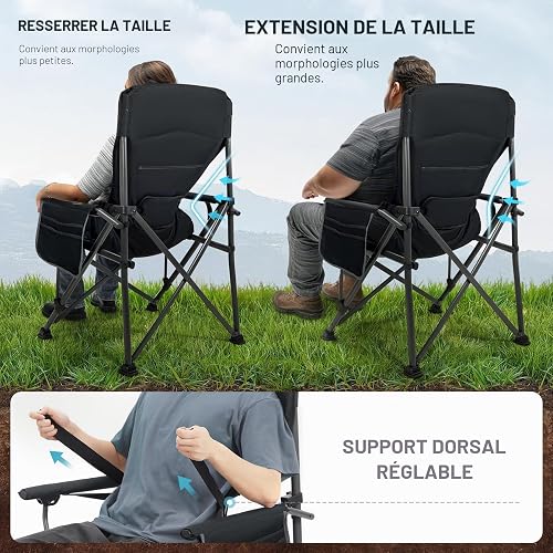 EVER ADVANCED Sedia da campeggio pieghevole, 230 kg, portata XL - 4
