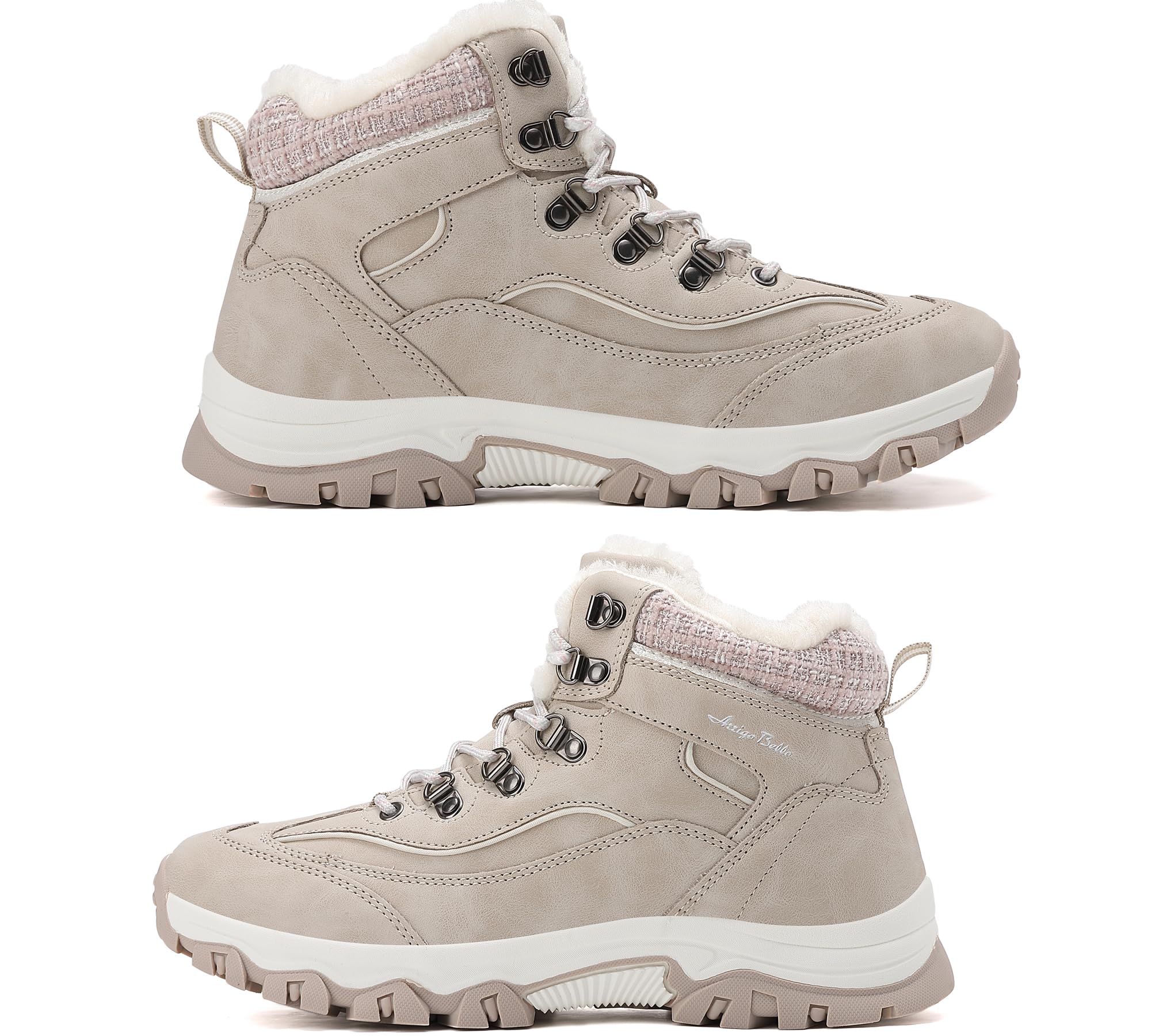 ARRIGO BELLO Donna Stivali da Neve Invernali Scarpe Allineato Pelliccia Caloroso Caviglia Piatto Stivaletti Sportive Boots Escursionismo 36-41