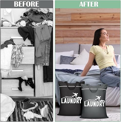 Miniatura 7 de Bolsa grande de lavandería de viaje impermeable con asa, bolsa de ropa sucia lavable para viajes, bolsa húmeda y seca, bolsa de entrenamiento para