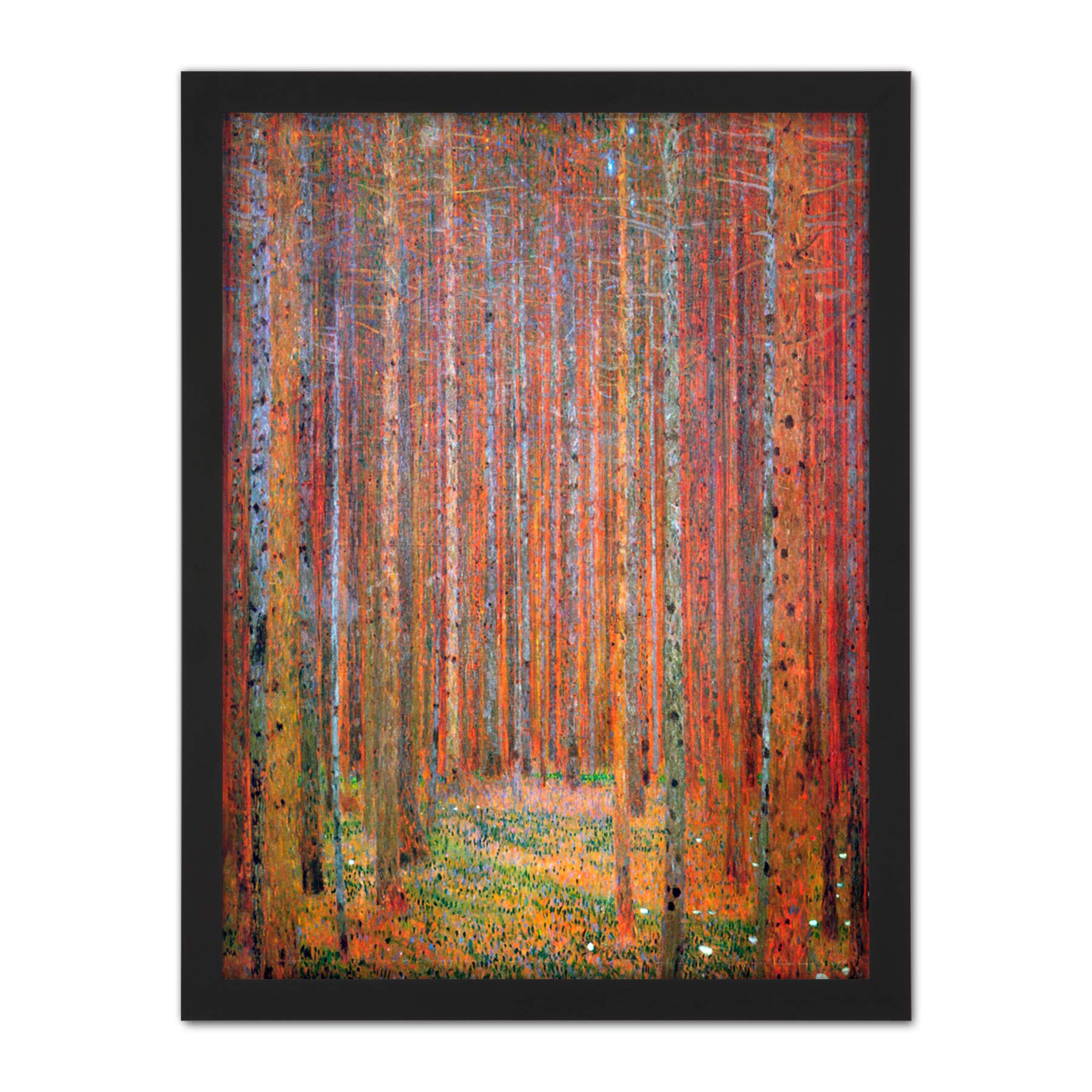 Wee Blue Coo Klimt Tannenwald I Fir Forest Artwork Framed Wall Art Print 18X24 Inch