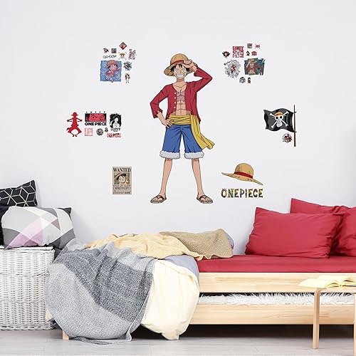 Miniatura 3 de RoomMates RMK5439GM One Piece Luffy Wall Decal, Red