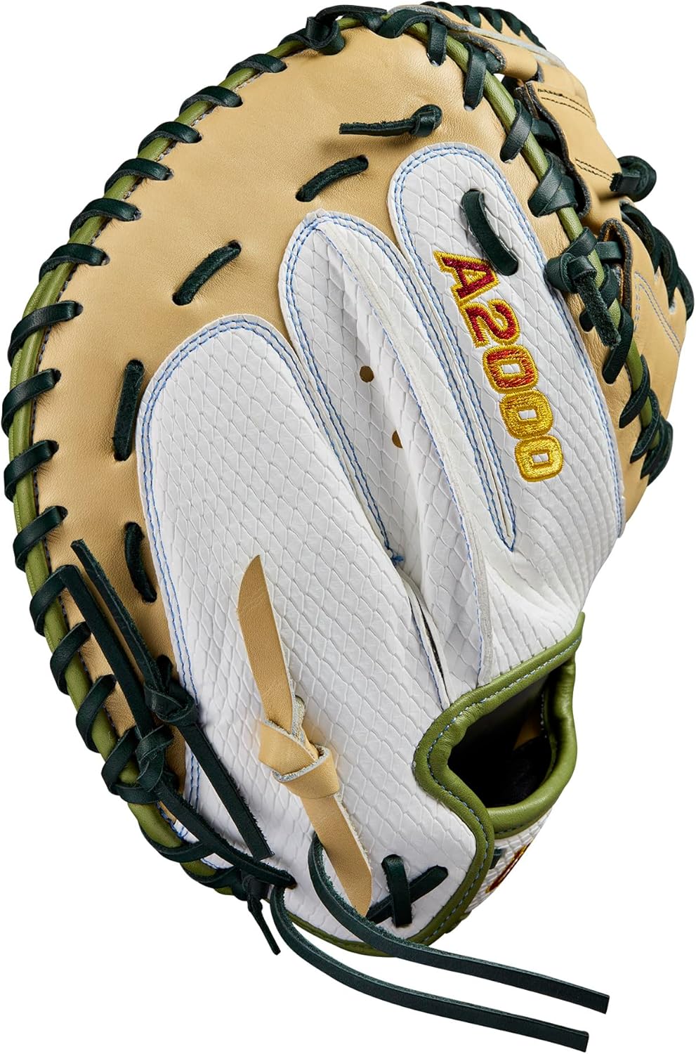 Wilson Fall 2024 Sashel Palacios A2000® FPCM23SS 34” Fastpitch Catcher’s Mitt - Right Hand Throw, White/Blonde/Olive