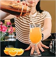 Vista 6 de Lily's Home Vasos de plástico irrompibles para huracanes. Vasos de cóctel con tallo hechos de plástico inastillable e ideales para piña colada