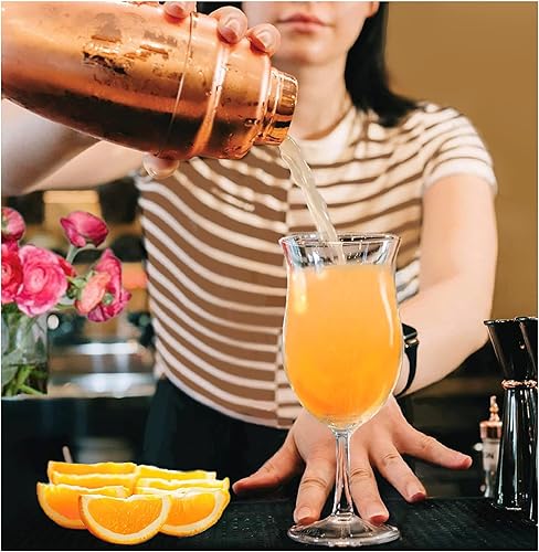 Miniatura 6 de Lily's Home Vasos de plástico irrompibles para huracanes. Vasos de cóctel con tallo hechos de plástico inastillable e ideales para piña colada,