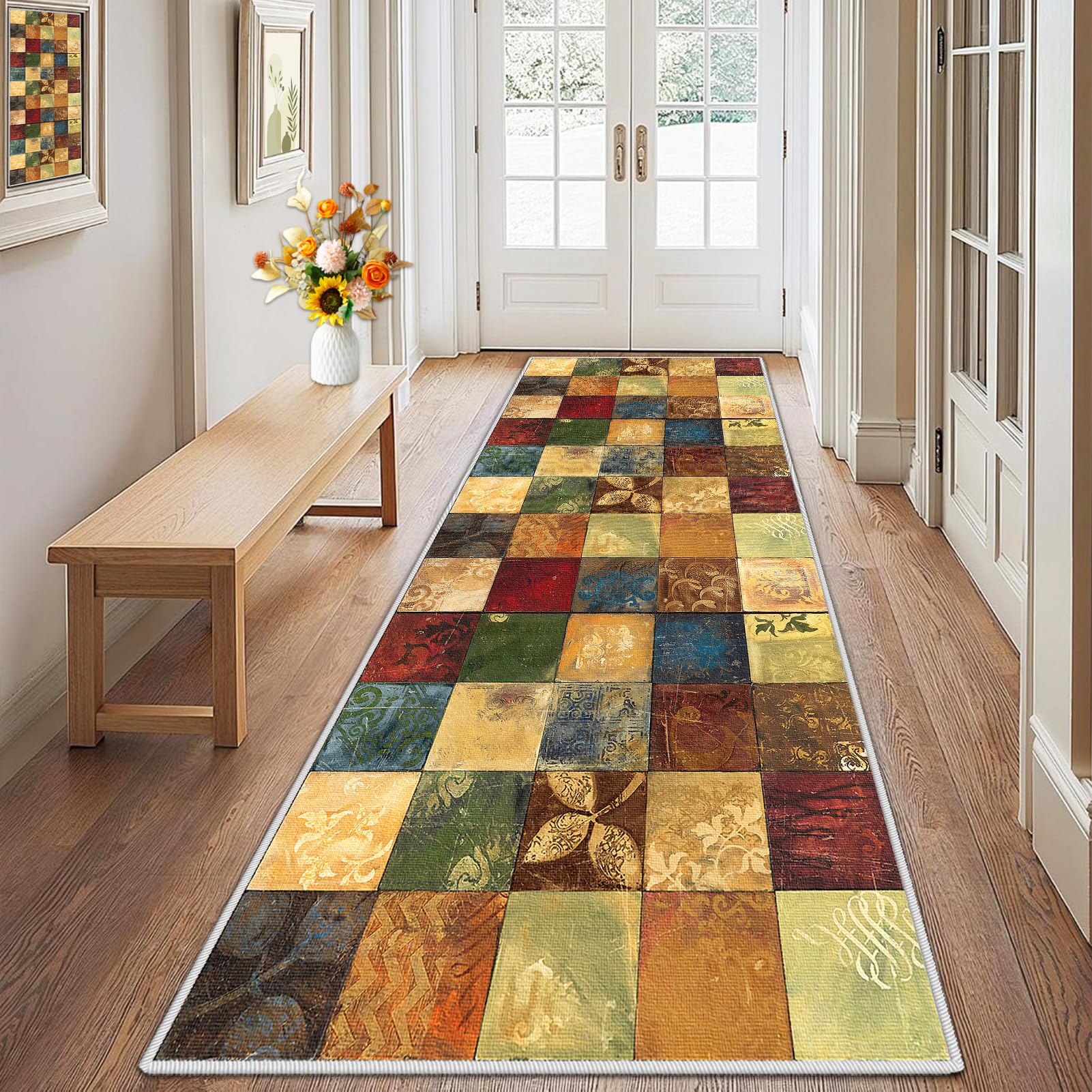 Dywanik kuchenny nadaje się do prania, antypoślizgowy dywanik do kuchni, 100 x 120 cm, mata zatrzymująca brud, dywan na korytarz, chodnik kuchenny, chłonny dywanik do wnętrz, salonu, korytarza