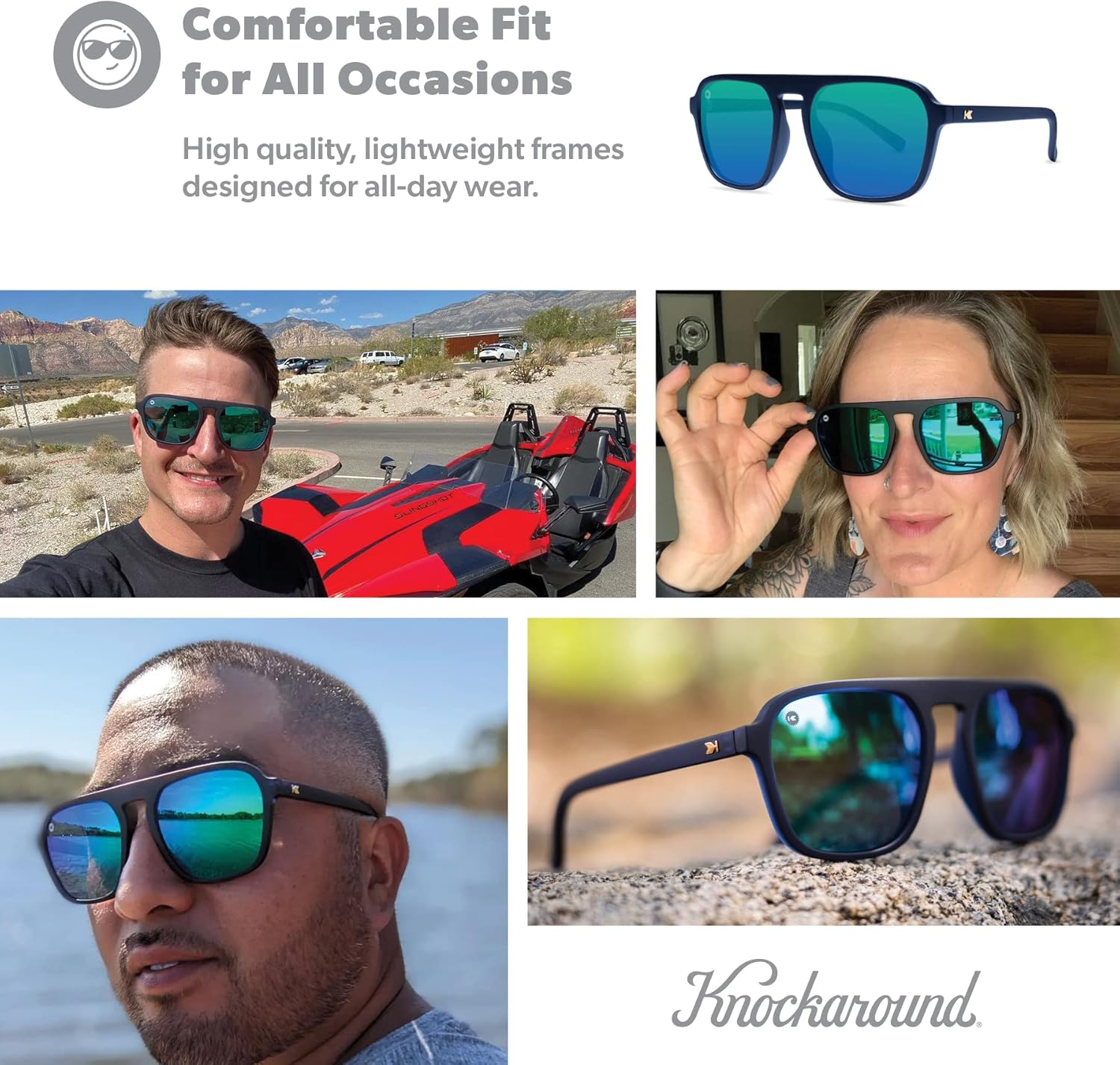 Knockaround Pacific Palisades Polarized Sunglasses for Men & Women - Retro Sunglasses - UV400 Protection - Image 5