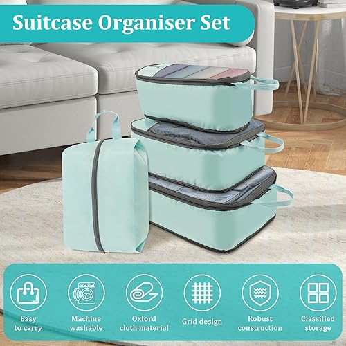 Miniatura 3 de 4 cubos de equipaje para viajes, organizador de equipaje, 4 tamaños (extra grande, grande, mediano, pequeño), organizadores de equipaje de equipaje