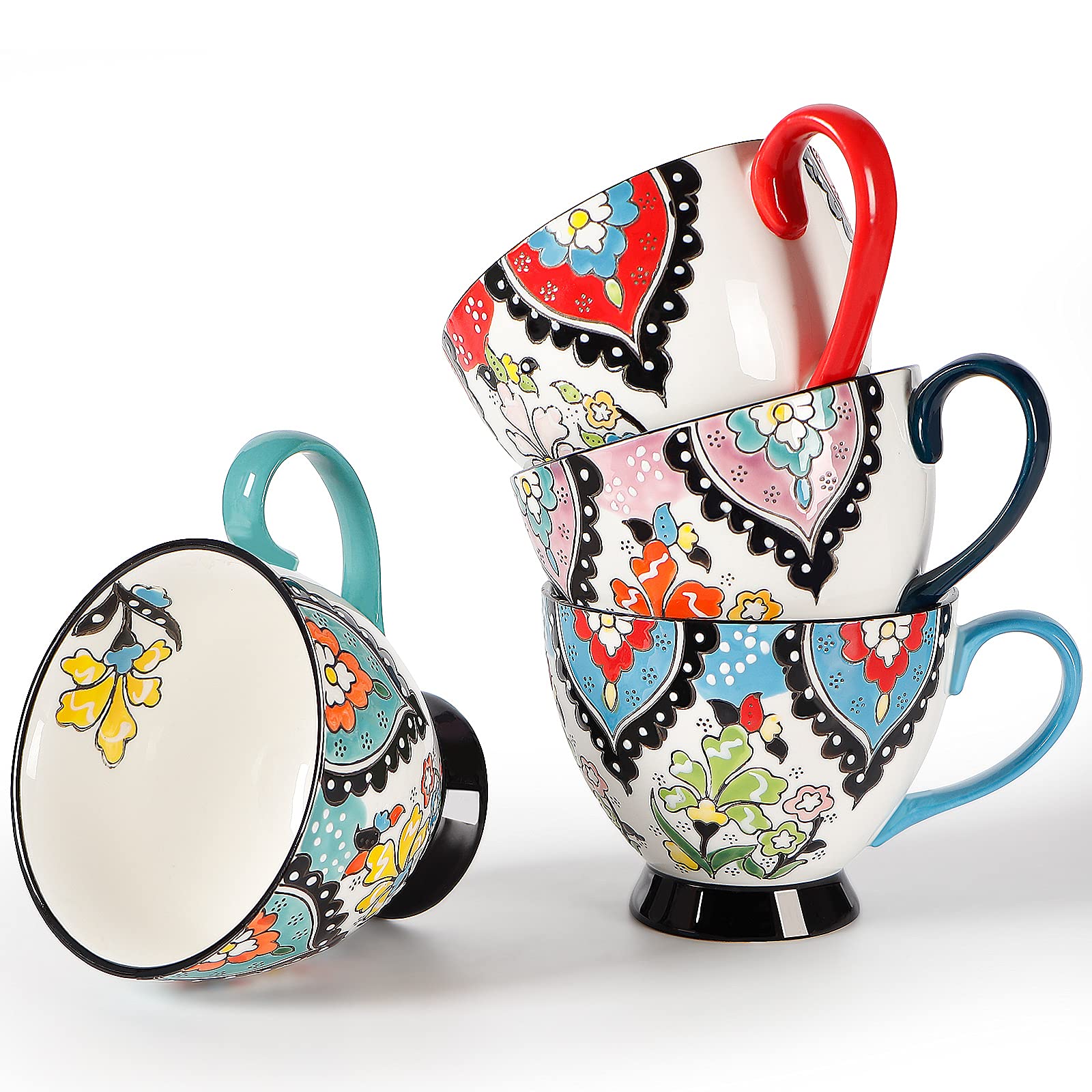 superyes Set di tazze da 4,444 ml grande tazza in ceramica, tazza da caffè per tè, latte, latte, cappuccino, cacao, muesli, cioccolata calda, regalo per uomini, donne, amici, famiglia