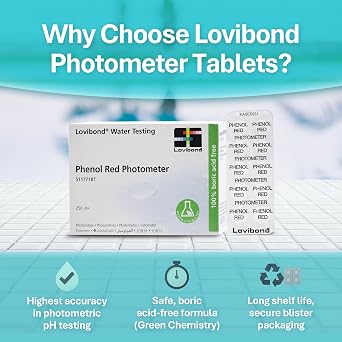 Lovibond Phenol Red Photometer Tablets for Photometric PH Testing, 250-Pack