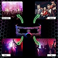 Vista 2 de Paquete de 2 lentes LED de vidrio iluminado para fiestas para niños y adultos, lentes de sol futuristas multicolor, accesorios espaciales, gafas