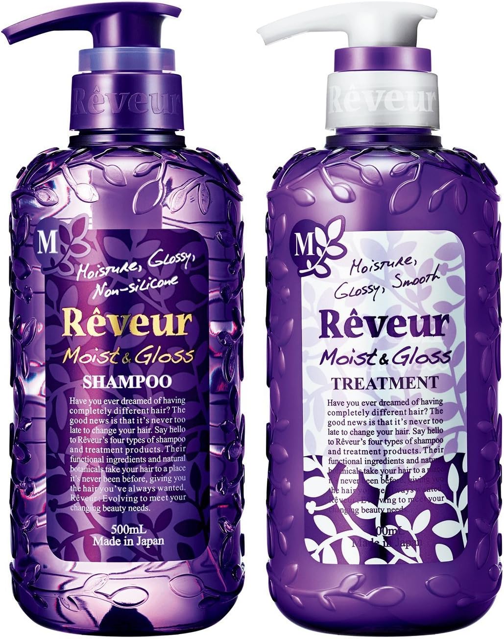 Non Silicon Moist & Gloss Shampoo & Conditioner 500ml Set