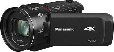 Panasonic PANASONIC HC-VX1 4K Camcorder, 24X LEICA DICOMAR Lens, 1/2.5" BSI Sensor, Three O.I.S. Stabilizer Systems, HDR M...