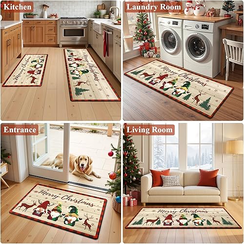 Miniatura 15 de Bsmathom Anti Fatigue Kitchen Rug Set of 2, Cushioned Non Slip Kitchen Rugs and Mats, Pumpkin Kitchen Mats for Floor Set, Waterproof Runner Rug