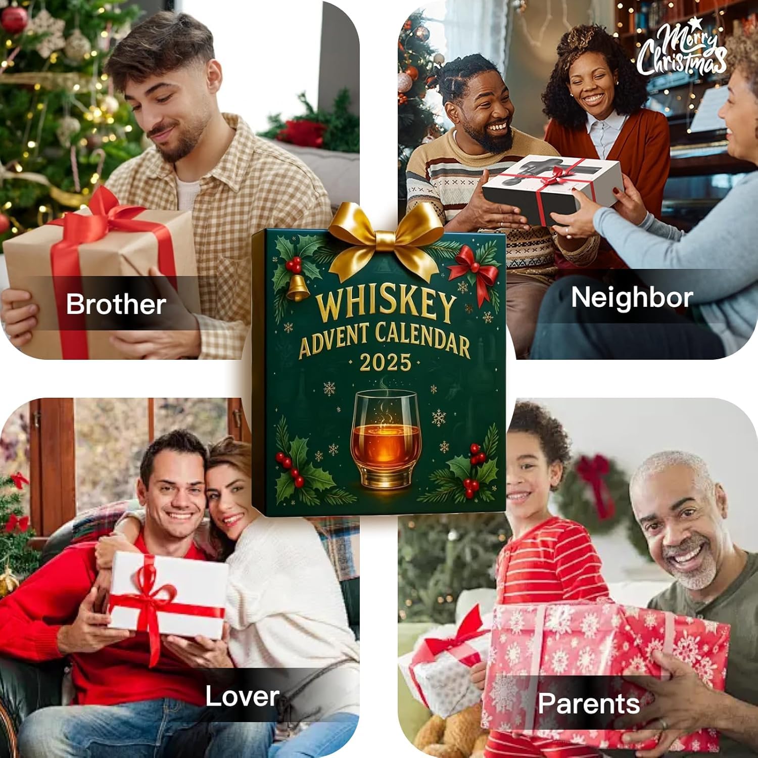 Calendario de Adviento de whisky 2025, 24 muestras de whisky de alta calidad para cuenta regresiva y regalo, un viaje de degustación diaria a través de los sabores del whisky del mundo (B)