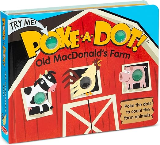 Melissa & Doug Poke-a-Dot! Old MacDonald’s Farm, Interactive Children's Board Book with Buttons to Pop, Educational Sensory Toy for Toddlers & Preschoolers Ages 3+ - FSC Certified